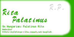 rita palatinus business card